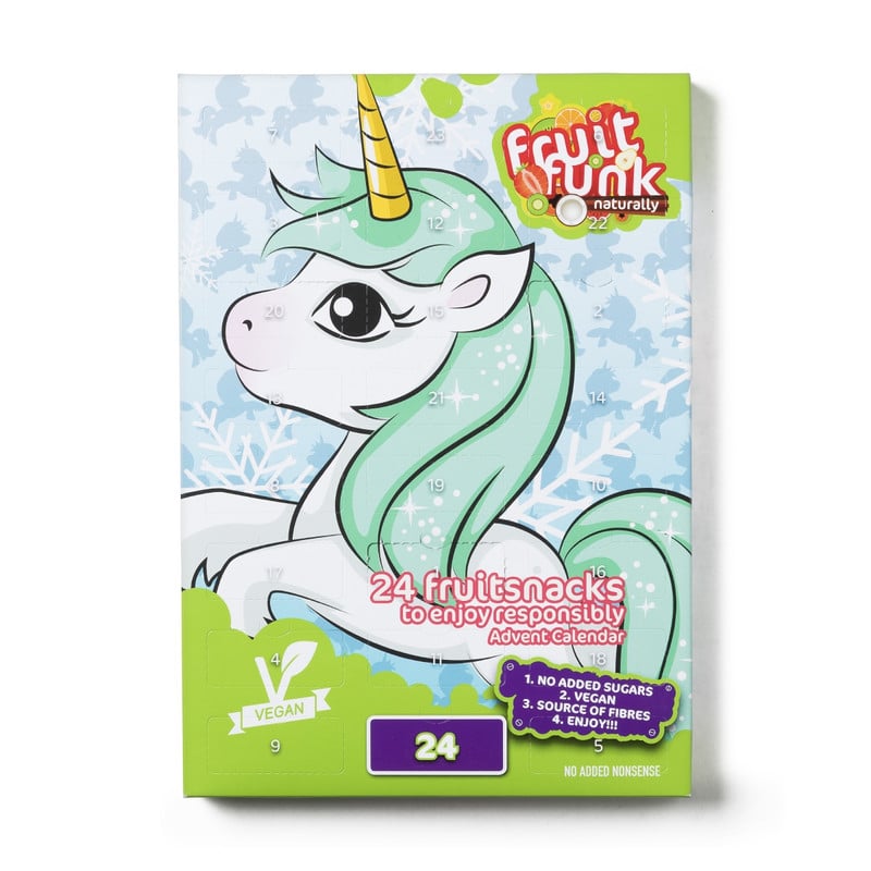 Adventskalender met fruit snoep - unicorn - 171 g